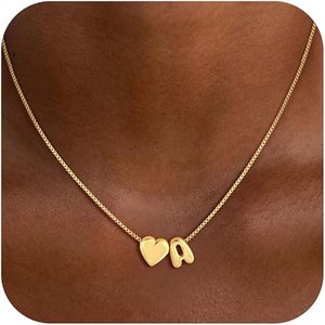 Regalos <span class=keywords><strong>de</strong></span> <span class=keywords><strong>San</strong></span> <span class=keywords><strong>Valentín</strong></span>, Collar <span class=keywords><strong>de</strong></span> Gargantilla con Colgante <span class=keywords><strong>de</strong></span> Letra Inicial A-Z en Forma <span class=keywords><strong>de</strong></span> Corazón, Chapado en Oro <span class=keywords><strong>de</strong></span> 14K, Moderno y Elegante, para Adolescentes y Mujeres - Product Image 1