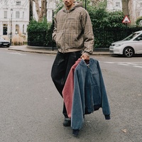 Blouson matelassé personnalisé pour homme, en toile de canard et denim, style mécanicien de Detroit, épais, zippé, teint vintage, délavé et vieilli, pour le travail