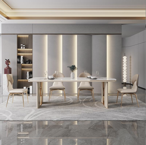 Thiết Kế Mới Thiêu Kết Đá Bảng Top 6 Người Hình Bầu Dục Bàn Ăn Đặt Và Ghế - Product Image 3