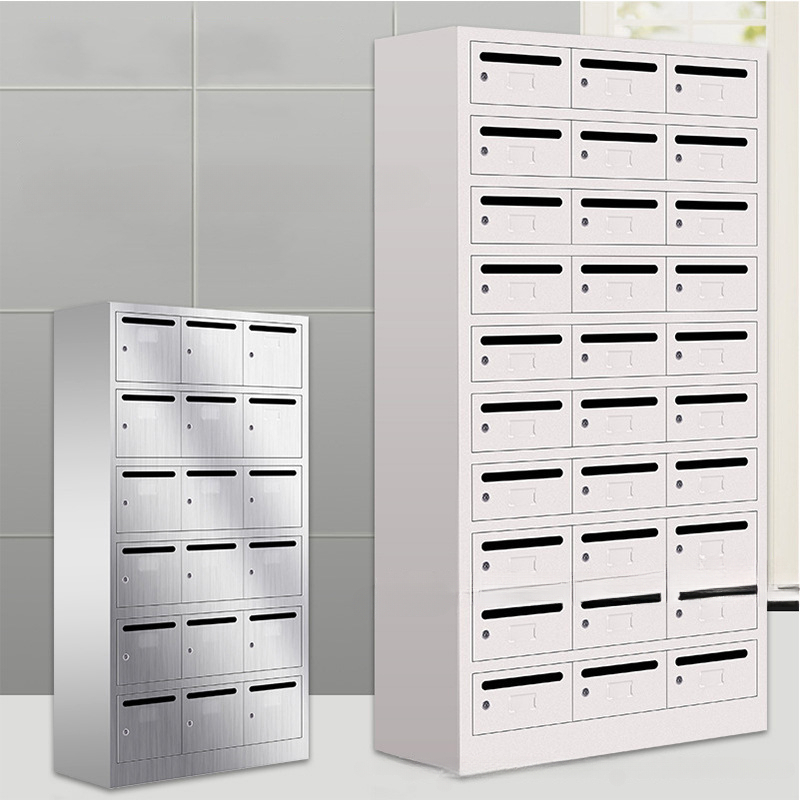 Community Letter and Newspaper Box Large Multi-door Suggestion with Lock Thickened Cabinet Outdoor Rain