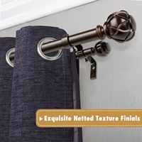 Tringle à rideau télescopique marron la plus vendue, tringle à rideau en forme de pétale pour fenêtre domestique
