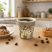 Gobelets en papier à paroi simple pour café, jetables, avec couvercles, 4oz, 7oz, 8oz, 10oz, 12oz, 16oz