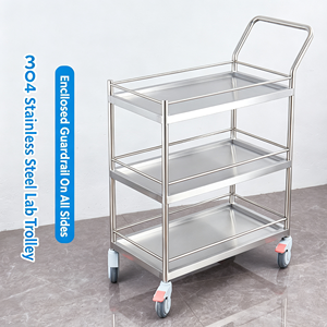 Carrito de Servicio Móvil de Acero Inoxidable de 3 Niveles, Carrito de Servicio Resistente con Ruedas para Restaurantes, Cocinas, Hoteles y Cafeterías - Product Image 2