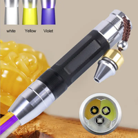 Antorcha recargable de piedras preciosas de 3 fuentes LED con linterna UV de luz blanca amarilla de 365nm para pruebas de jade y piedra