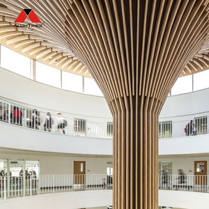 Revêtement mural <span class=keywords><strong>vertical</strong></span> en aluminium à lattes métalliques insonorisées avec finition grain de bois pour la décoration de salon et de villa - Product Image 6