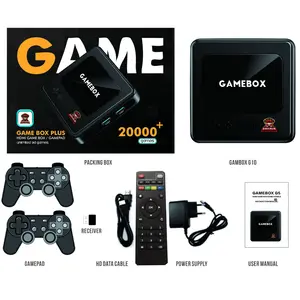レトロビデオゲームコンソールG10GAME BOXデュアルシステム4KHDTVプレーヤー内蔵16GB50000ゲームPSP/PS1/N64用50エミュレータ