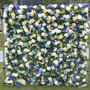 ผนังดอกไม้สีขาวและใบไม้สีเขียว แผงดอกไม้ธรรมชาติ สไตล์สดชื่น สำหรับฉากหลังถ่ายรูปงานแต่งงาน - Product Image 3
