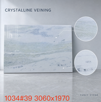 Dalle de marbre bleu cristal FANCY STONE 1,8 cm finition polie pour comptoirs de cuisine, meubles-lavabos de salle de bain, murs et projets d'aménagement intérieur