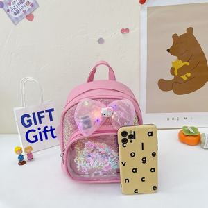 Nuovo <span class=keywords><strong>Zaino</strong></span> per Ragazze con Fiocco e Paillettes, Decorazione Gattino Carino, Chiusura con Cerniera; per Uscite Quotidiane, Viaggi e <span class=keywords><strong>Asilo</strong></span> - Product Image 4