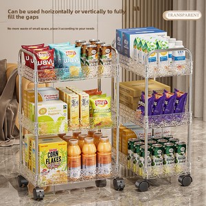 Plastik Mobil <span class=keywords><strong>4</strong></span> Katlı Depolama Kitaplık Rafı Oturma Odası için Ağır Hizmet Tipi Tekerlekli Raf Ünitesi - Product Image 2