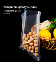Sac d'emballage sous vide commercial imprimé sur mesure, trois côtés en PE transparent, sac en plastique Mylar Pa/Pe pour la conservation des aliments, pour la viande congelée