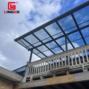 Couverture de porte d'entrée auvent extérieur en alliage d'<span class=keywords><strong>aluminium</strong></span> feuille de Poly carbonate pare-soleil étanche Anti-UV balcon couvert cour auvent - Product Image 6