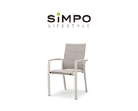 SIMPOLIFESTYLE Mobilier d'extérieur haut de gamme, ensemble table et tabourets de luxe pour jardin, balcon, parc, en aluminium, chaise de salle à manger en tissu GUINEA
