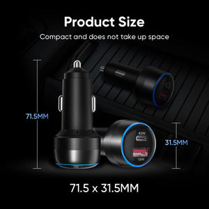 Qc3.0 <span class=keywords><strong>18W</strong></span> Pd 45W PPS 55W <span class=keywords><strong>chargeur</strong></span> 63W Pd double 2 ports <span class=keywords><strong>chargeur</strong></span> de voiture chargeurs de voiture à charge rapide pour Macbook ordinateur portable téléphone portable - Product Image 5