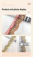 Accessoires vestimentaires en dentelle brodée style national, avec fil coloré ondulé, fleurs Bossimia, broderie au vent, maille et sequins, pour chaussures et sacs