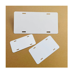 Vendite calde Gloss White Dye sublimazione targa in alluminio in metallo 12 ''<span class=keywords><strong>X</strong></span> 6'' etichette in metallo per Auto in bianco per accessori Auto - Product Image 1