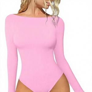 Combinaison décontractée unie à manches longues pour femme, printemps-été, sexy, en polyester/spandex, infroissable et écologique - Product Image 1