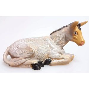 Figura de burro blanco en PVC con efecto madera, altura 10 cm - Product Image 1