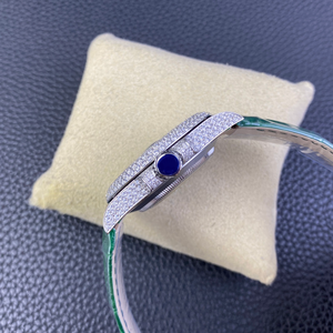 Reloj Mecánico de Lujo para Hombre con Diamantes de Moissanita Platino, Esfera Verde, Resistente al Agua, Automático, para Buceo - Product Image 3