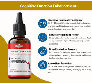 Gouttes liquides de DHA pour la santé cognitive premium avec vitamines pour chats et chiens - Complément nutritionnel pour le cerveau, toutes races, durée de conservation de 2 ans - Product Image 4