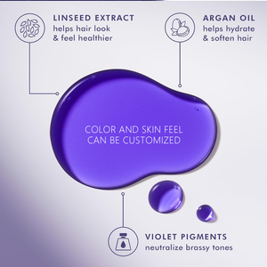 Private Label <span class=keywords><strong>viola</strong></span> biologico trattamento dei capelli <span class=keywords><strong>olio</strong></span> per biondo argento e capelli grigi Anti-ottone e brillantezza - Product Image 6
