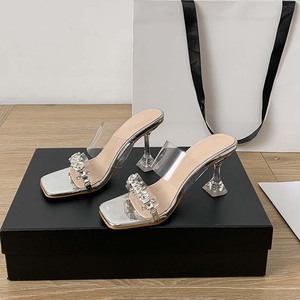 <span class=keywords><strong>Sandali</strong></span> Estivi Traspiranti Stile Fatato per Matrimoni all'Aperto, Tacchi Alti Sexy <span class=keywords><strong>da</strong></span> Club con Punta Quadrata e Strass per Donne - Product Image 2