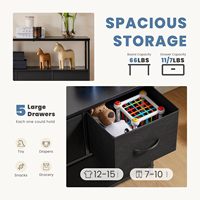 Commode de rangement multi-usages à 5 grands tiroirs, multi-niveaux, en tissu moderne, pour la literie