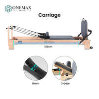 Reformer Pilates en bois ultra-silencieux ONEMAX avec roues en PU, lit de Pilates en bois d'érable avec accessoires pour l'entraînement