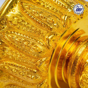 แท่นอะลูมิเนียมสีทองพร้อมถาดเสิร์ฟแบบนูนอุปกรณ์บริการจากประเทศไทย - Product Image 5