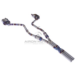 Airon Scarico Catback Valvetronic in Lega di Titanio per Dodge Challenger 2015-2025 3.6L, Montaggio Diretto, Tono <span class=keywords><strong>Profondo</strong></span>, Colore Oro/<span class=keywords><strong>Blu</strong></span> - Product Image 3