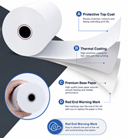 Rollo de papel térmico 80x80mm x 12mm, papel para recibos POS sin BPA, 55gsm, para impresora de caja registradora