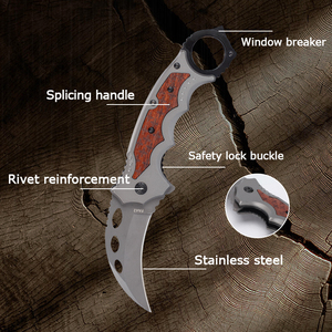 Couteau pliant en acier inoxydable de qualité industrielle FOX, haute dureté, pour le camping, manche en bois OEM, longueur totale 20,3 cm, épaisseur 3 mm - Product Image 3