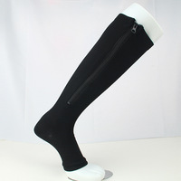 Chaussettes de compression pour les jambes en gros avec fermeture éclair, logo personnalisé, chaussettes de compression sans orteils pour femmes