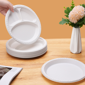 <span class=keywords><strong>Assiette</strong></span> <span class=keywords><strong>jetable</strong></span> biodégradable DG de 9 pouces de couleur blanche, 7 pouces, 1 <span class=keywords><strong>compartiment</strong></span>, 100% compostable, <span class=keywords><strong>assiette</strong></span> ronde - Product Image 6