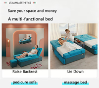 Chaise de spa de pédicure inclinable électrique avec massage des pieds et bol de shampooing pour salon de beauté