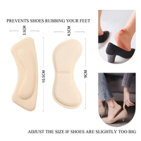 2Pcs Protecteur de Talon Femmes Semelles pour Pieds Talons Autocollant Ajuster la Taille Adhésif Antidérapant Coussinets Soulagement de la Douleur Inserts de Soins des Pieds