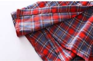 Vêtements pour bébés en gros pour l'été, style décontracté pour filles, t-shirt blanc, ensemble robe à carreaux - Product Image 3