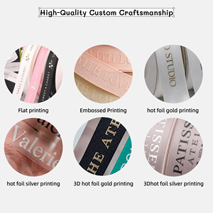 Nastri regalo personalizzati <span class=keywords><strong>nastro</strong></span> per confezione di torta di fiori lamina <span class=keywords><strong>d</strong></span>'oro logo stampato <span class=keywords><strong>nastro</strong></span> per decorazione di nozze di compleanno - Product Image 5