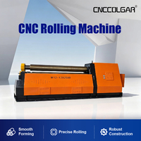 Machine de cintrage de tôles CNC à 4 rouleaux W12 12x2500 personnalisée, orange et noire, entièrement automatique, certifiée CE