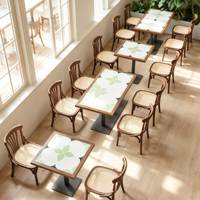 Tables et chaises de style chinois en bois massif pour restaurant, pâtisserie, confiserie, cour, usage commercial
