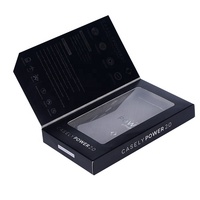 Conception d'emballage personnalisée écologique Boîte de couverture noire en carton pour câble de téléphone portable de luxe Petites boîtes d'emballage pour coque de téléphone