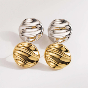 Custom Minimalist Zebra Round <strong>Earrings</strong> 18K Gold Plating Brass Cute <strong>Small</strong> <strong>Stud</strong> Earings for Women Girls - Product Image 1