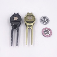 Outil de réparation de divots de golf en alliage de zinc de haute qualité en gros, fourche à divots de golf, accessoires de golf