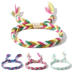 Bohemian Ethnic Style Colorful Tassel Cotton Rope Woven handmade women Bracelet