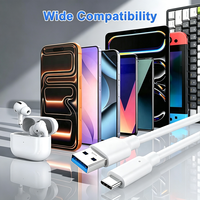 Cable USB Tipo-C, USB-A a USB-C, Carga Rápida 3A, Conductor de Cobre Puro, Revestimiento de PVC, para Computadora, Carplay, iPhone 17/16
