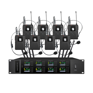 מיקרופון אלחוטי UHF מסדרת TDM108 בעל 8 ערוצים, מיקרופון אלחוטי עם מיקרופון ידני, מיקרופון דש וראשי מיקרופון לשירה ודיבור - Product Image 4