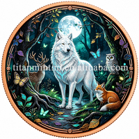 Médaille commémorative en cuivre pur 999, 1 oz, 40 mm, haute définition, impression couleur UV, beautés fantastiques et faune, objet de collection souvenir