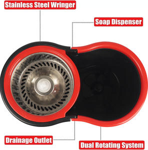 Set <span class=keywords><strong>Mop</strong></span> e Secchio per Pulizia Pavimenti con Manico Estensibile in Acciaio, Materiale in Tessuto, Cestello in Plastica, Utensile Domestico - Product Image 4