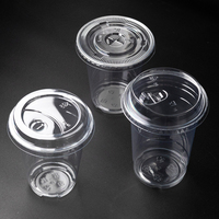 Couvercles jetables en PET à prix d'usine, durables, à fermeture côtelée, anti-fuite, transparents, écologiques pour tasses à café et boissons