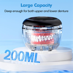 Portable Household Electric Denture Care Retainer <b>Cleaner</b> 200ml Rechargeable <b>Ultrasonic</b> Retainer <b>Cleaner</b> with Custom Logo - Product Image 5